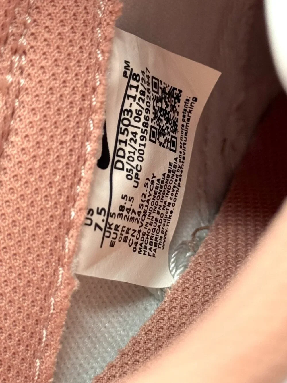 Nike Womens Dunk Low White Rose Whisper Shoes Sz 7.5 New w/o Box DD1503-118 - Picture 5 of 9